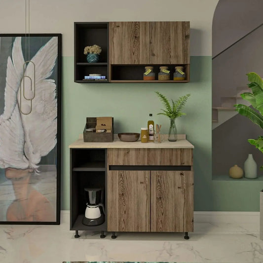 مطبخ خشب ام دي اف، قطعتين