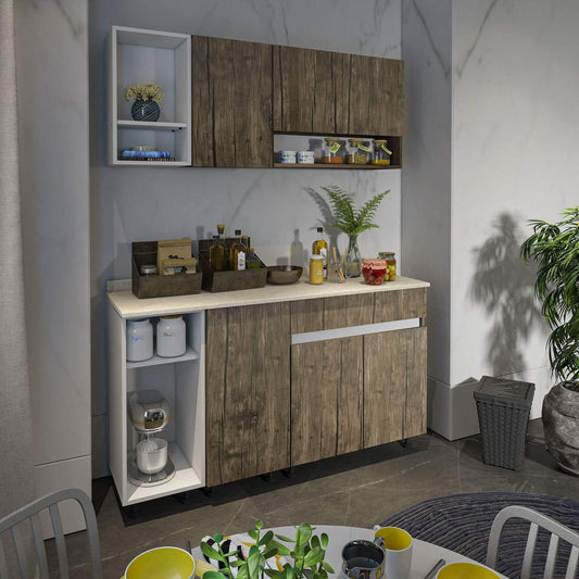 مطبخ ام دي اف، قطعتين