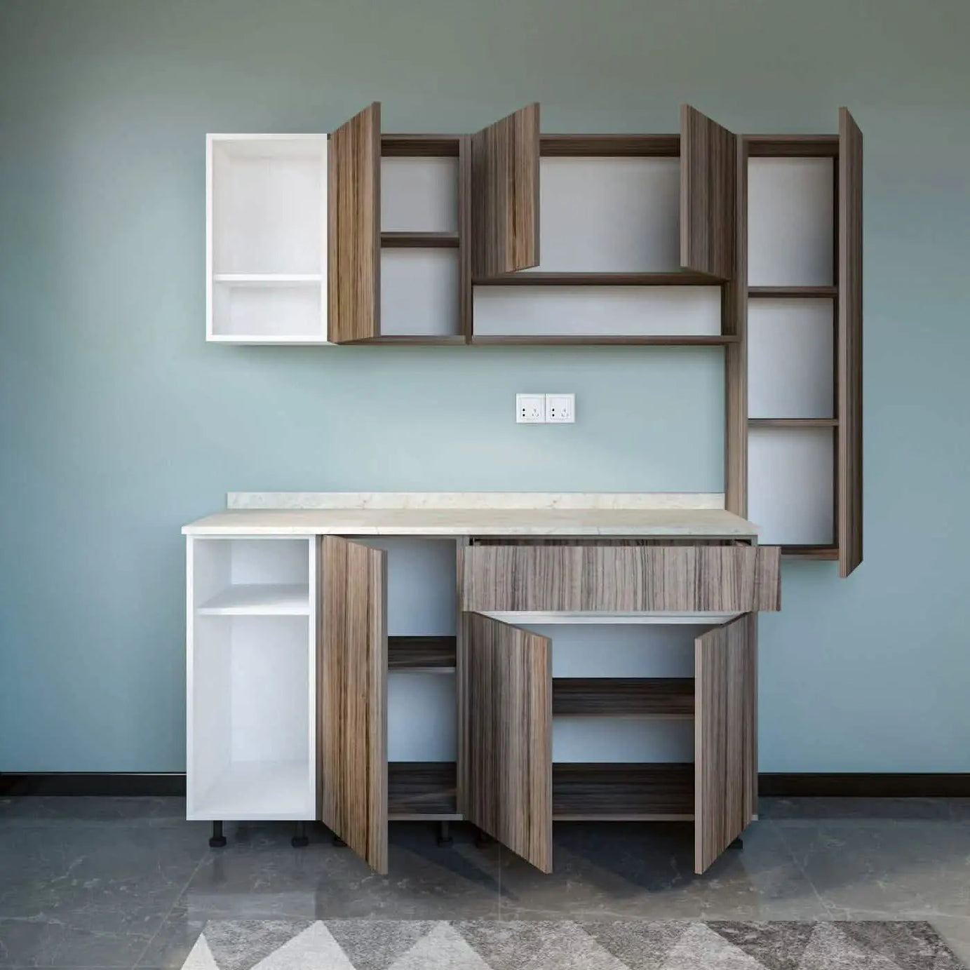 مطبخ ام دي اف، 3 قطع