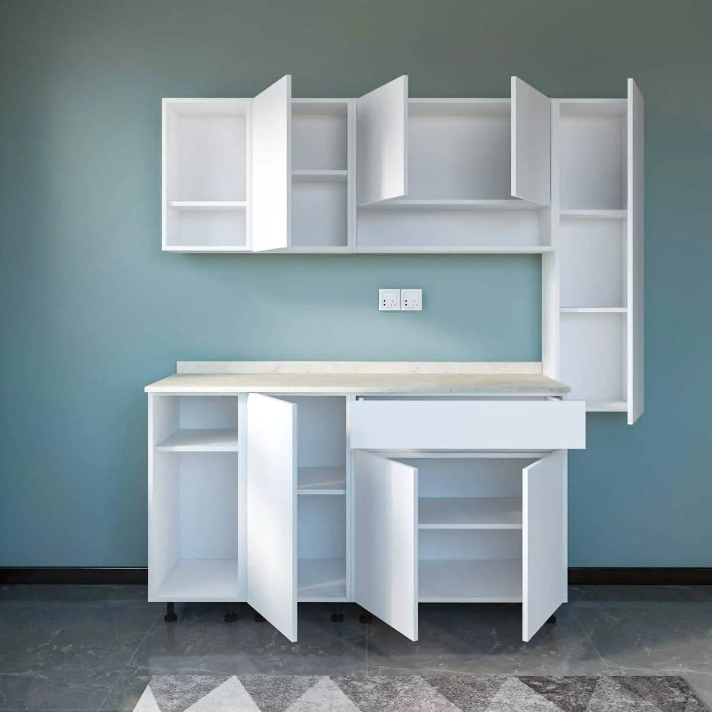 مطبخ ام دي اف، 3 قطع