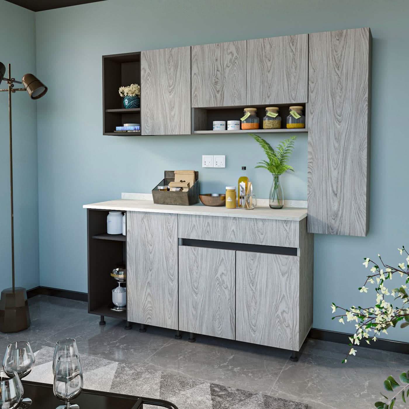 مطبخ ام دي اف، 3 قطع