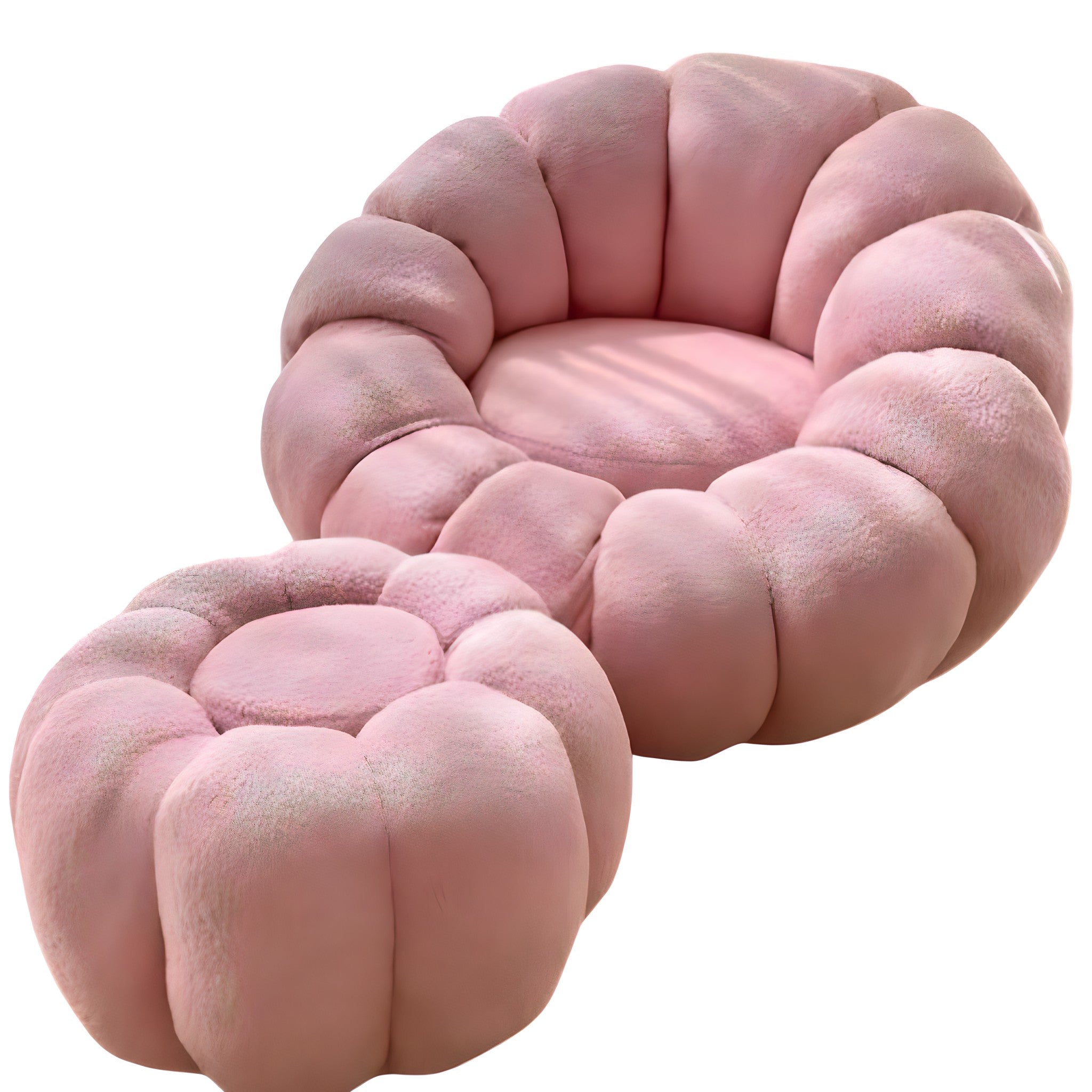 كرسي مع بف خشب طبيعي