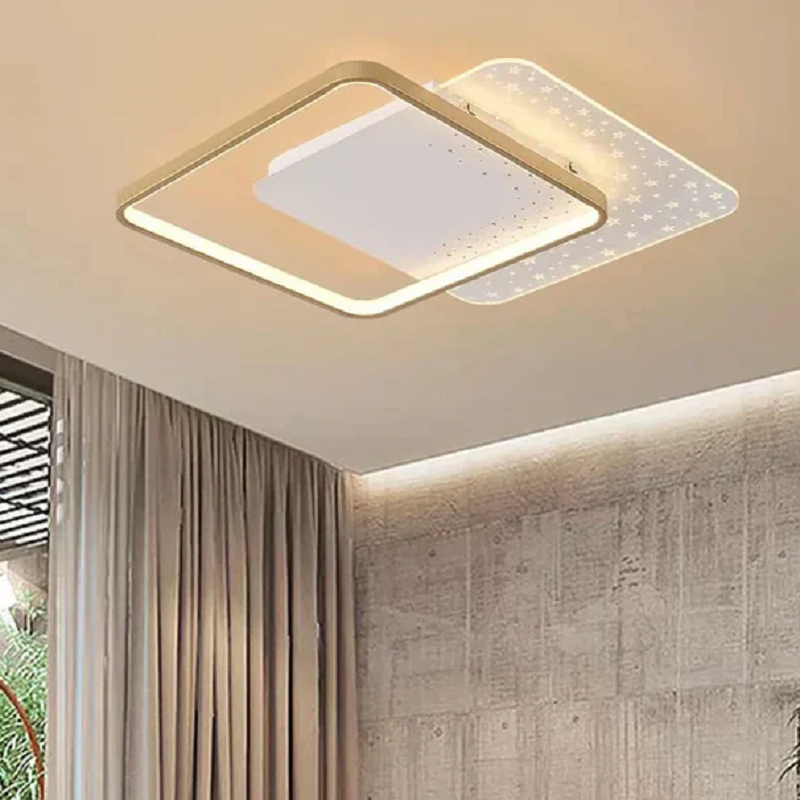 نجفة أكريليك، 60*12 سم- أبيض × ذهبي