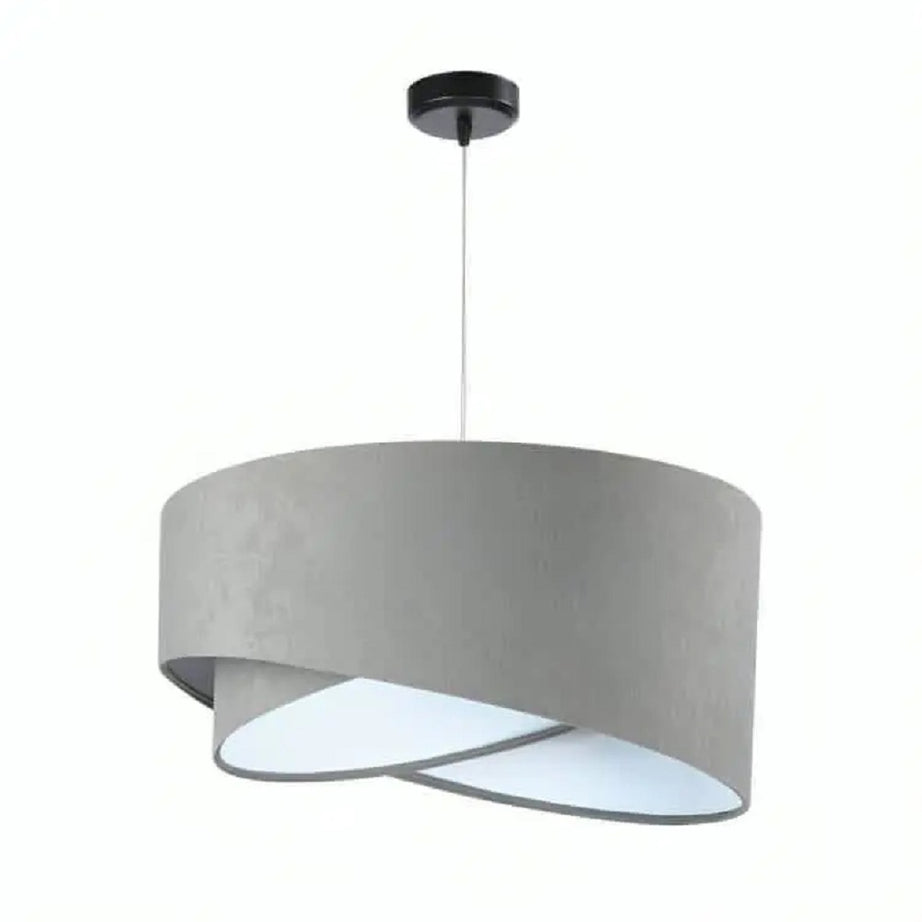 نجفة معدن، 70*50 سم - رمادي × أبيض