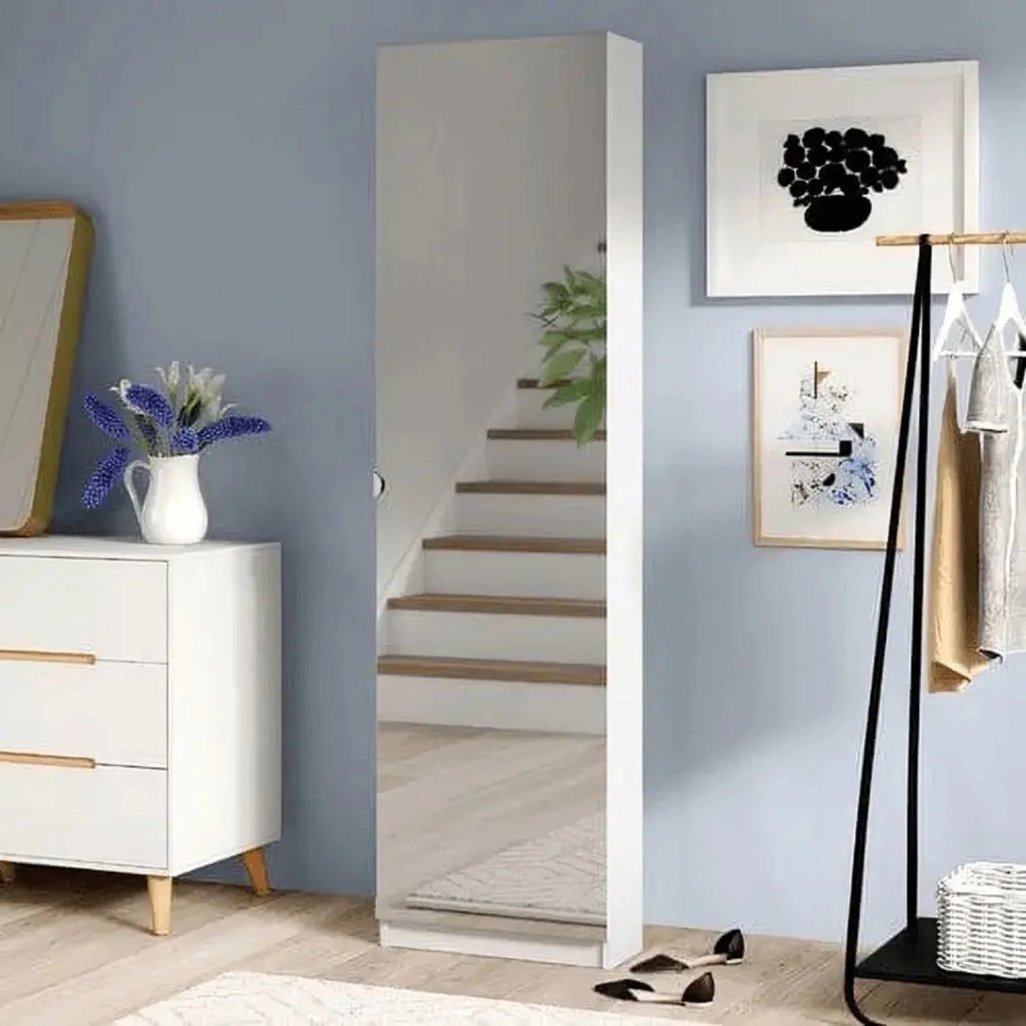 دولاب اكسسوارات بمرايا، 50*20*200 سم