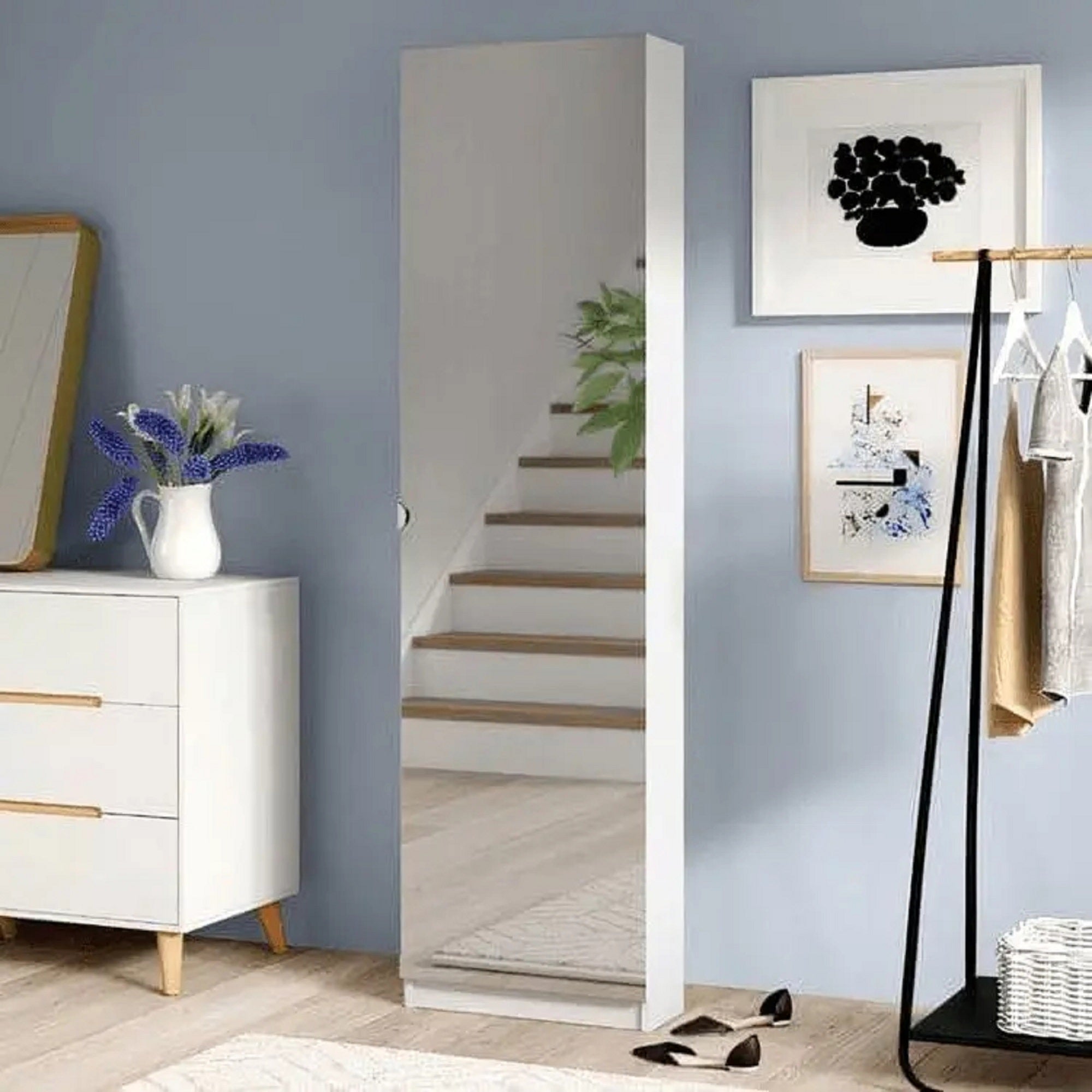 دولاب اكسسوارات بمرايا، 50*20*200 سم