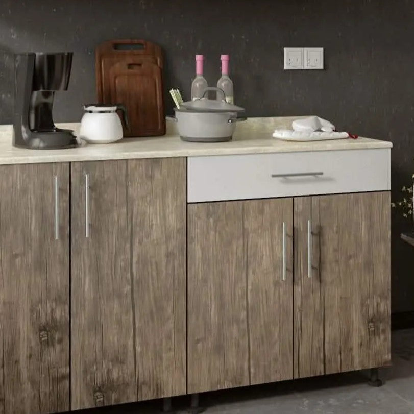 مطبخ خشب ام دي اف، قطعتين