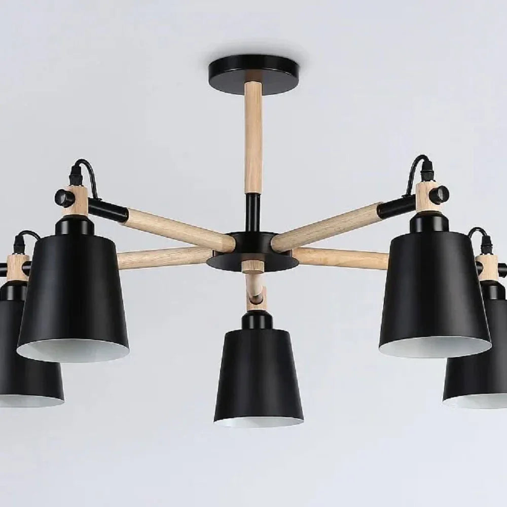 نجفة ستيل وخشب، 60*25 سم