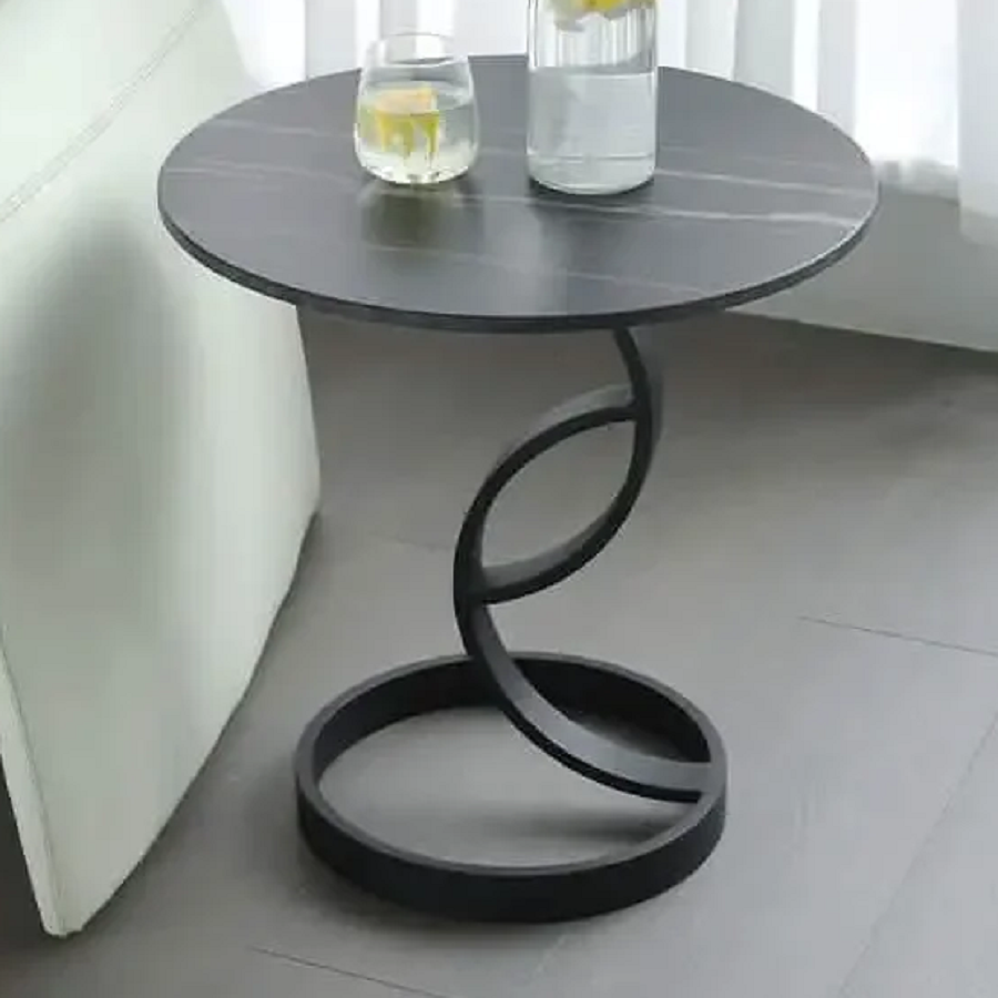 ترابيزة جانبية معدن بسطح رخام، 40*40*60 سم