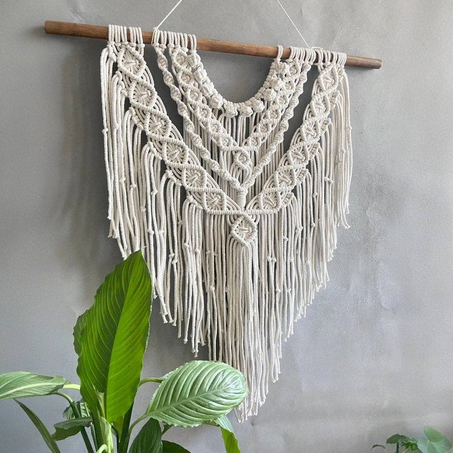 مكرمية حائط خشب، 90*100 سم