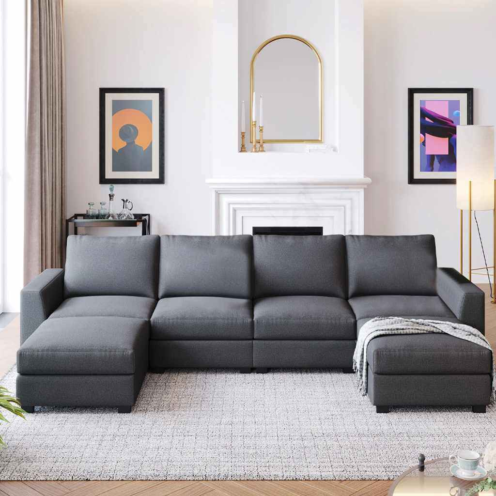 ركنة مع بف خشب زان، 290*85*75 سم