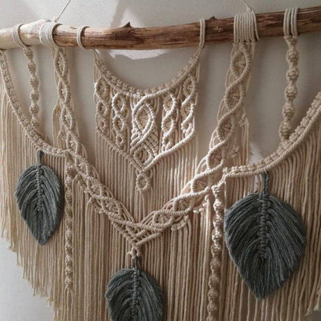 مكرمية حائط خشب، 120*80 سم