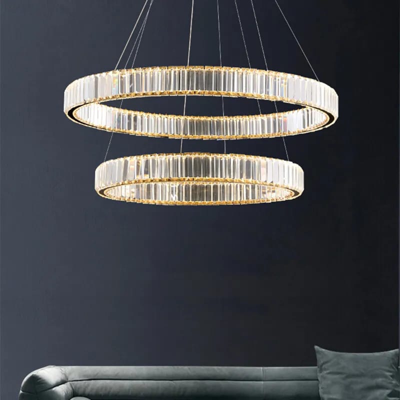 نجفة ستيل و كريستال، 60*99 سم- ذهبي