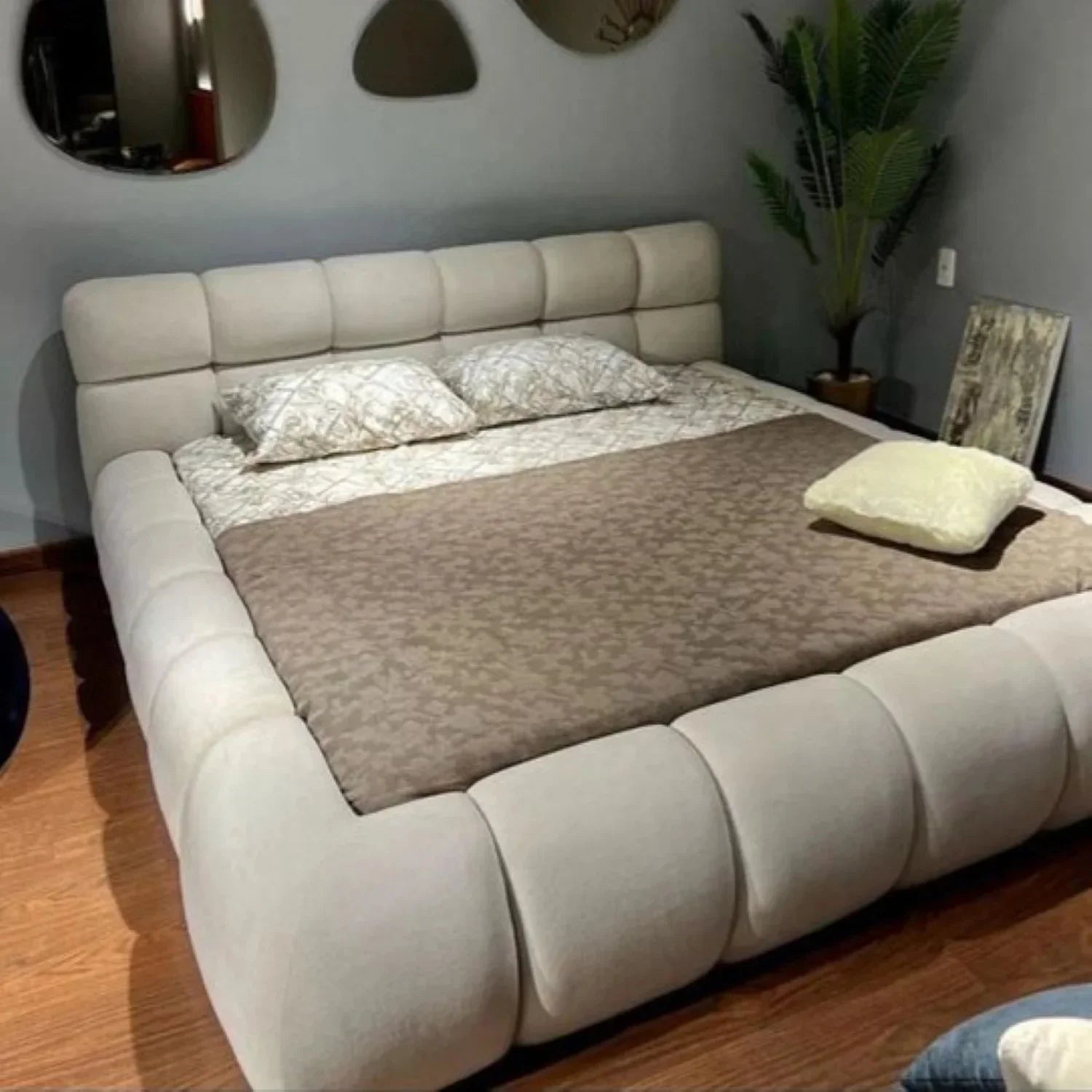 سرير كينج خشب ام دي اف و زان، 160*200*120 سم