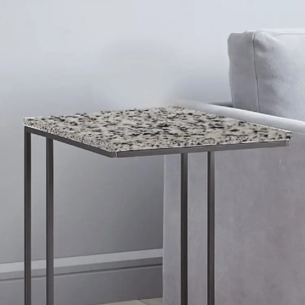 ترابيزة جانبية معدن بسطح جرانيت، 40*40*60 سم