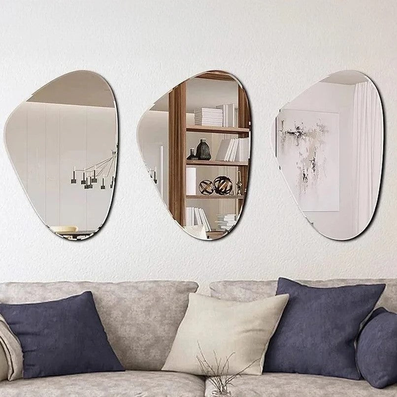 طقم مرايات حائط ام دي اف، 34*55 سم - 3 قطع