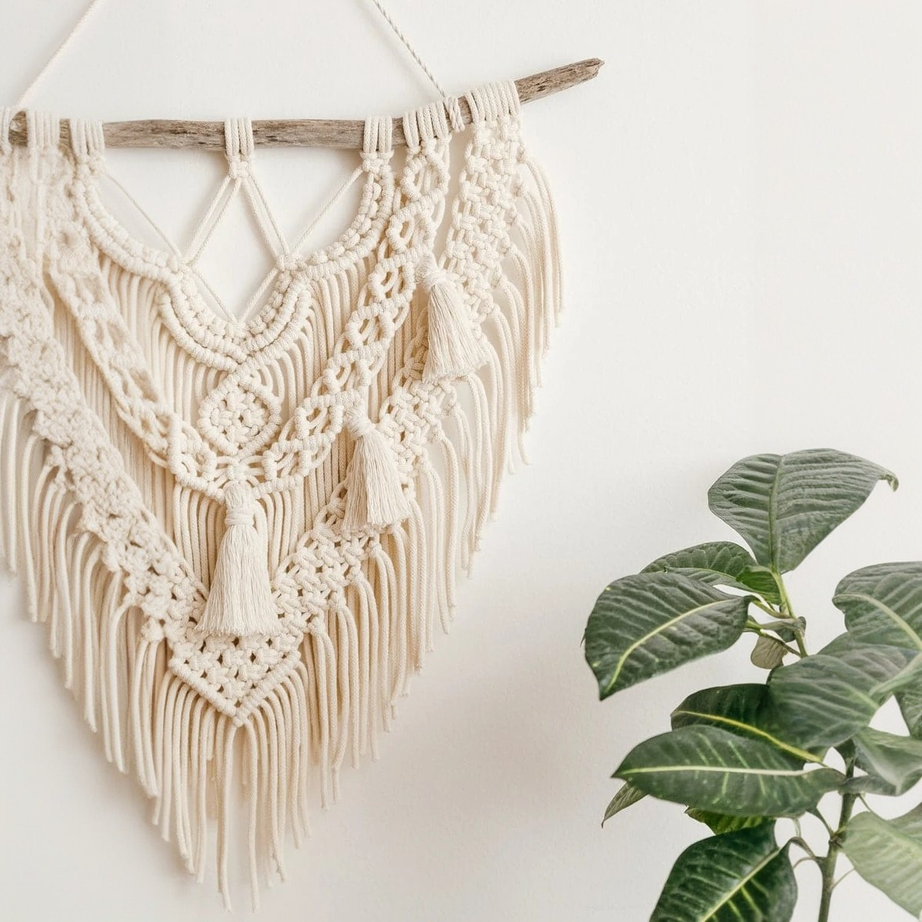 مكرمية حائط خشب، 60*80 سم