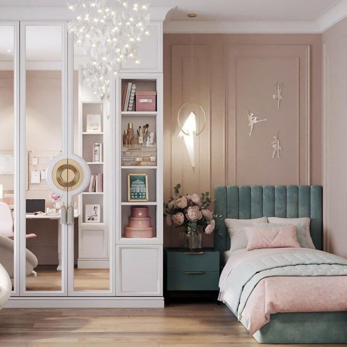 سرير فردي خشب ام دي اف و زان أحمر، 120*200*120 سم