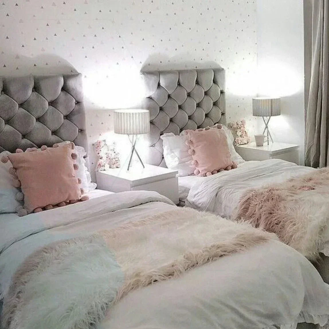 سريرين فردي خشب ام دي اف و زان، 100*200*120 سم