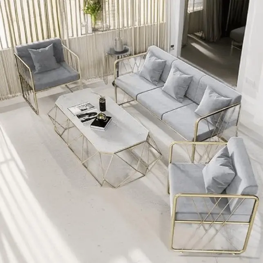 طقم أنتريه مع ترابيزة قهوة ستيل، 4 قطع