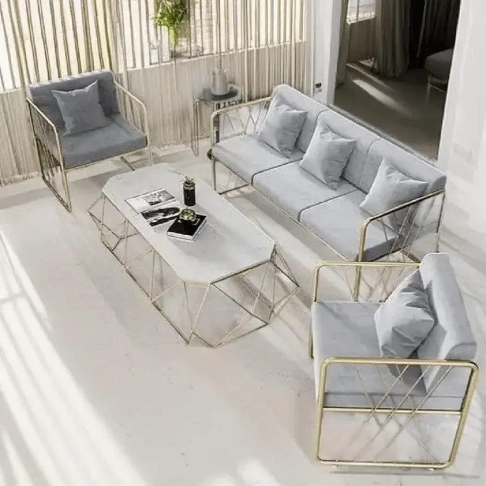 طقم أنتريه مع ترابيزة قهوة ستيل، 4 قطع