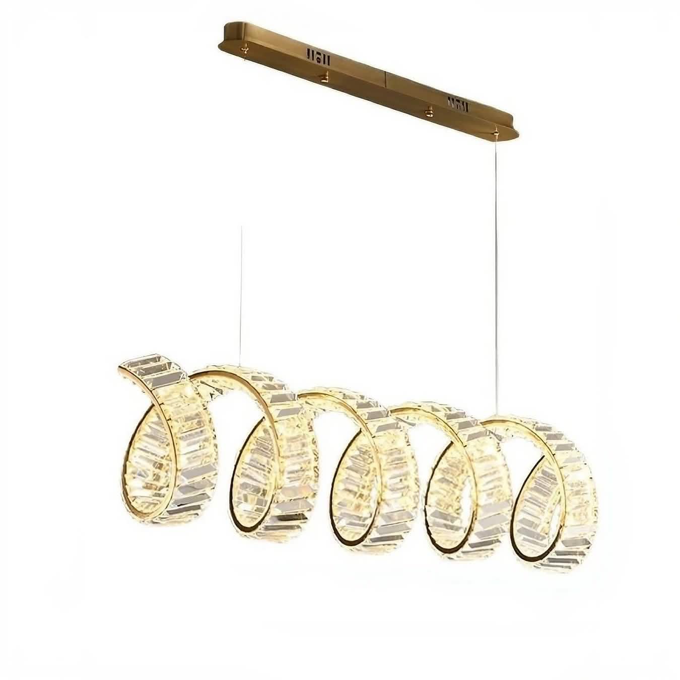 نجفة ستيل و كريستال، 90*75 سم- ذهبي