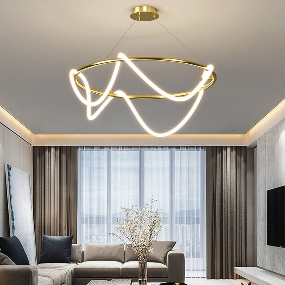 نجفة معدن و أكريليك، 50*70 سم- ذهبي