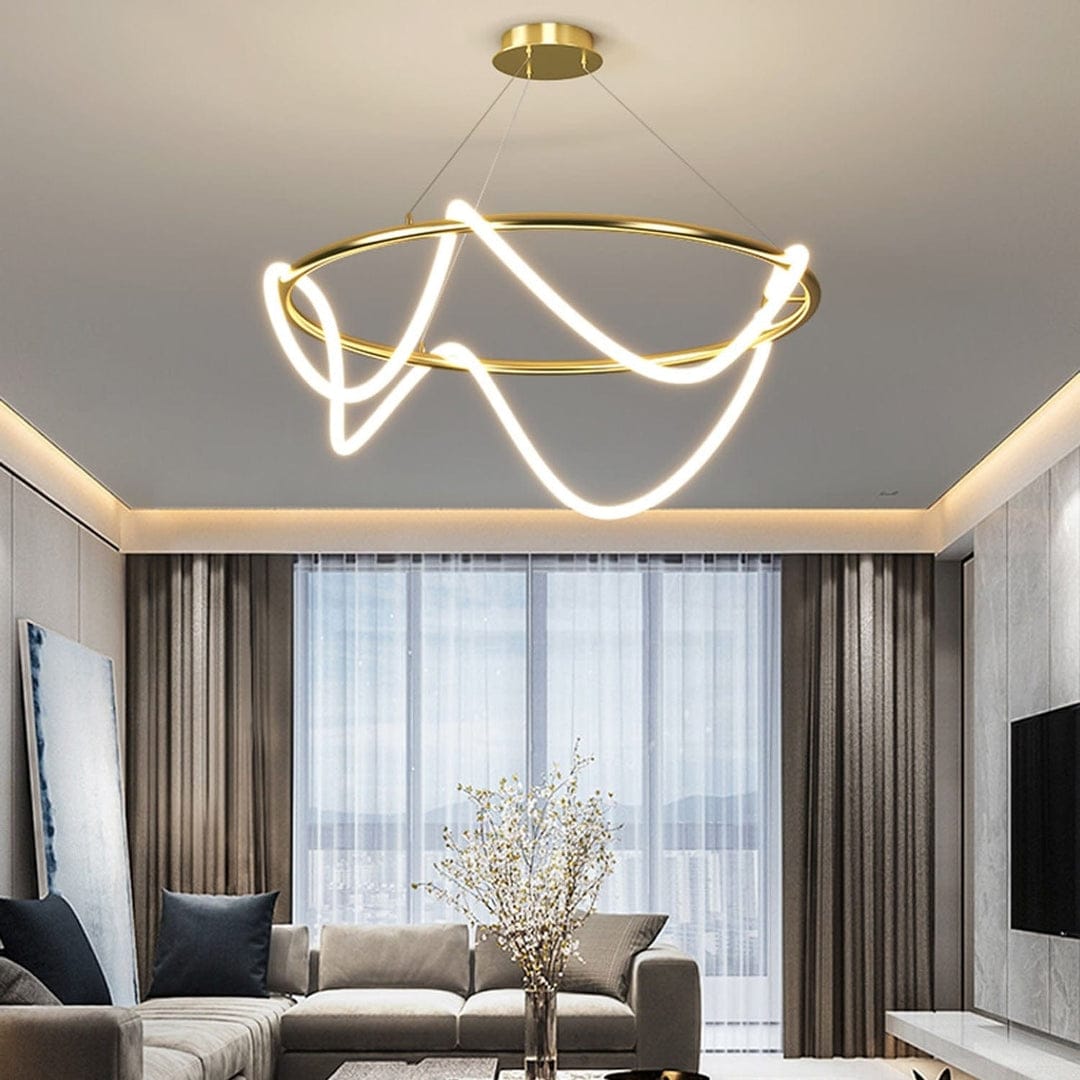 نجفة معدن و أكريليك، 50*70 سم- ذهبي