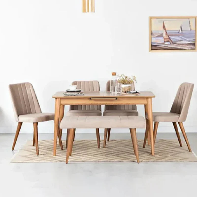 طقم سفرة ام دي اف، 6 قطع