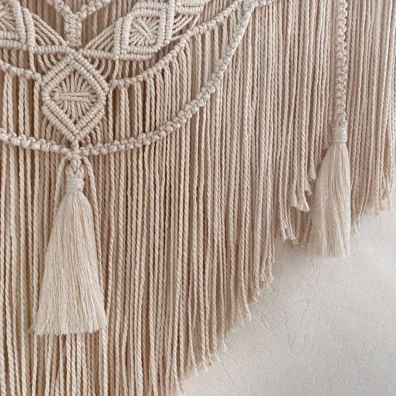 مكرمية حائط خشب، 120*80 سم