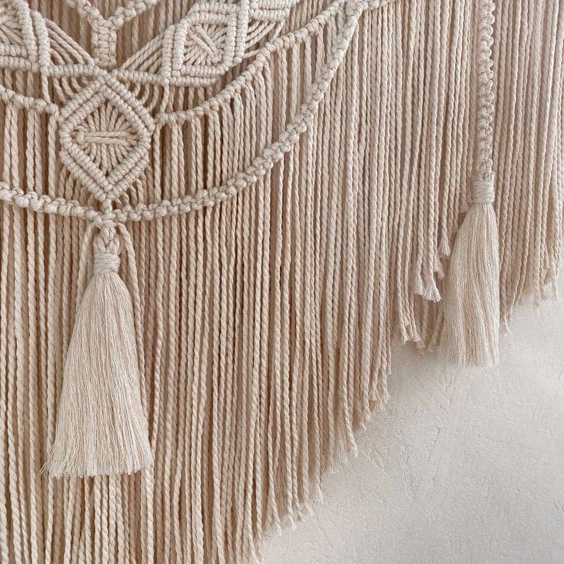 مكرمية حائط خشب، 120*80 سم