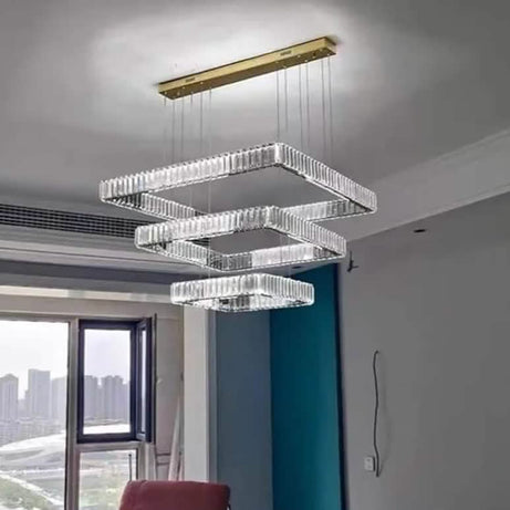 نجفة ستيل و كريستال، 60*75 سم - ذهبي