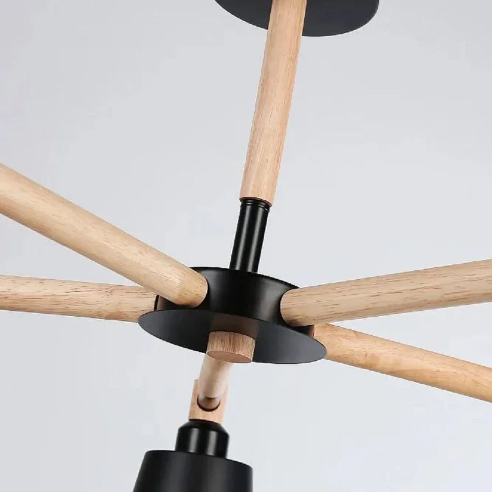 نجفة ستيل وخشب، 60*25 سم