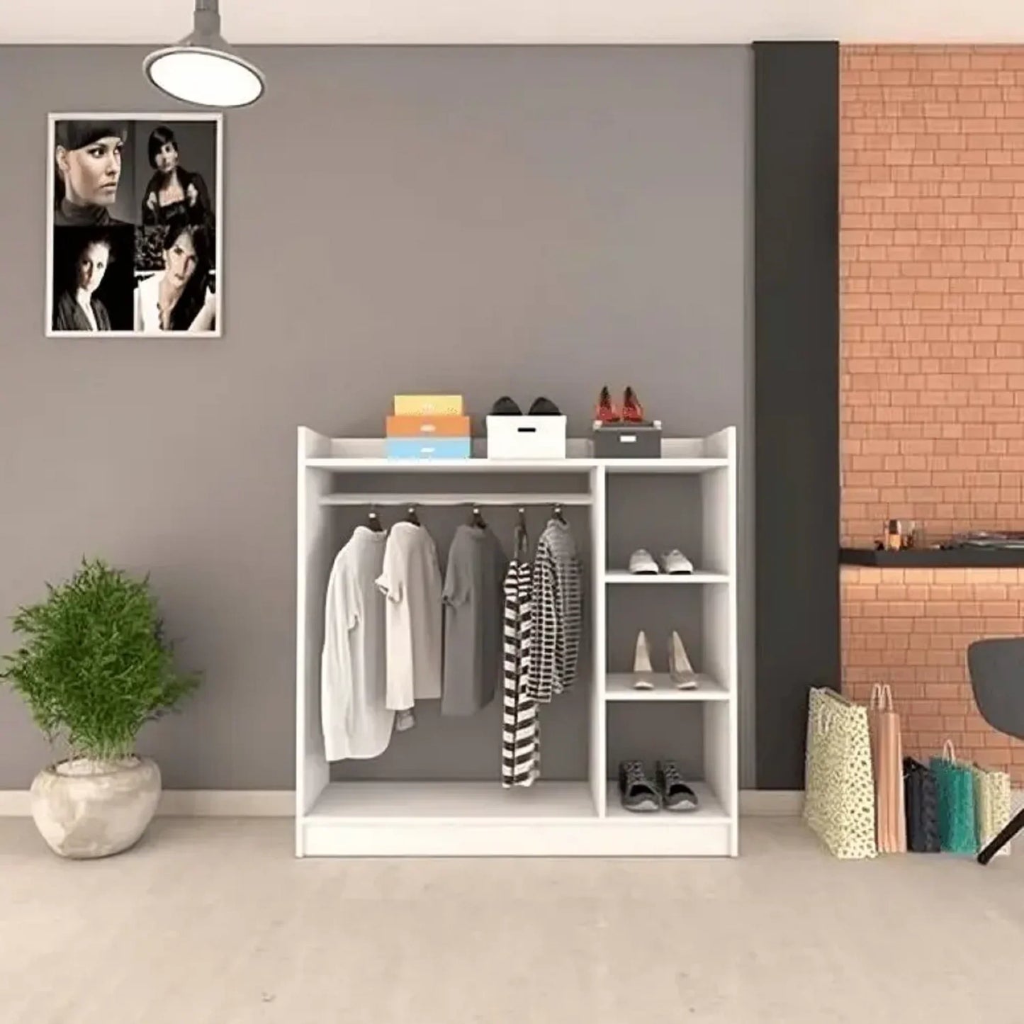 شماعة ملابس خشب ام دي اف، 120*40*120 سم