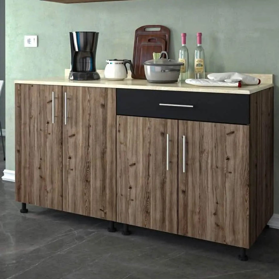 مطبخ خشب ام دي اف، قطعتين