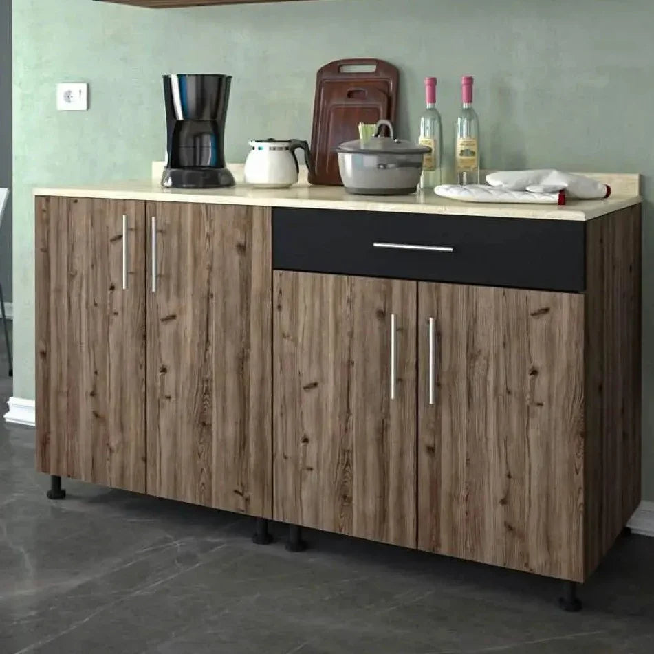 مطبخ خشب ام دي اف، قطعتين