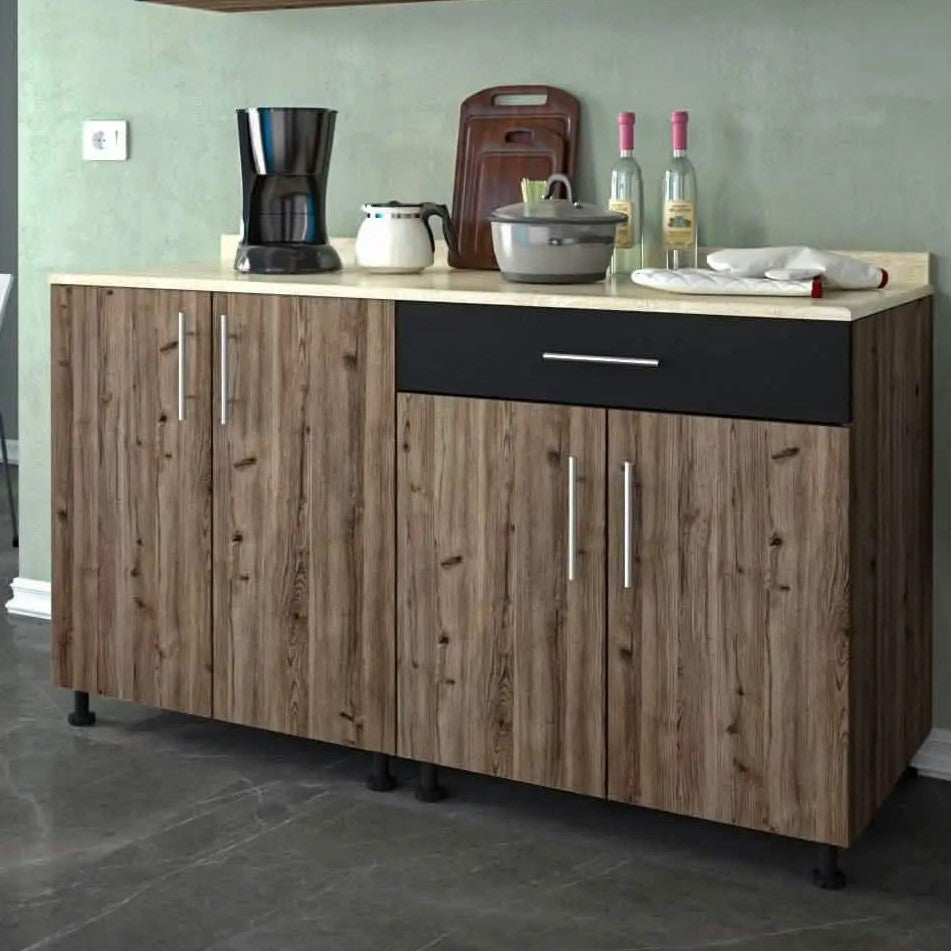 مطبخ خشب ام دي اف، قطعتين