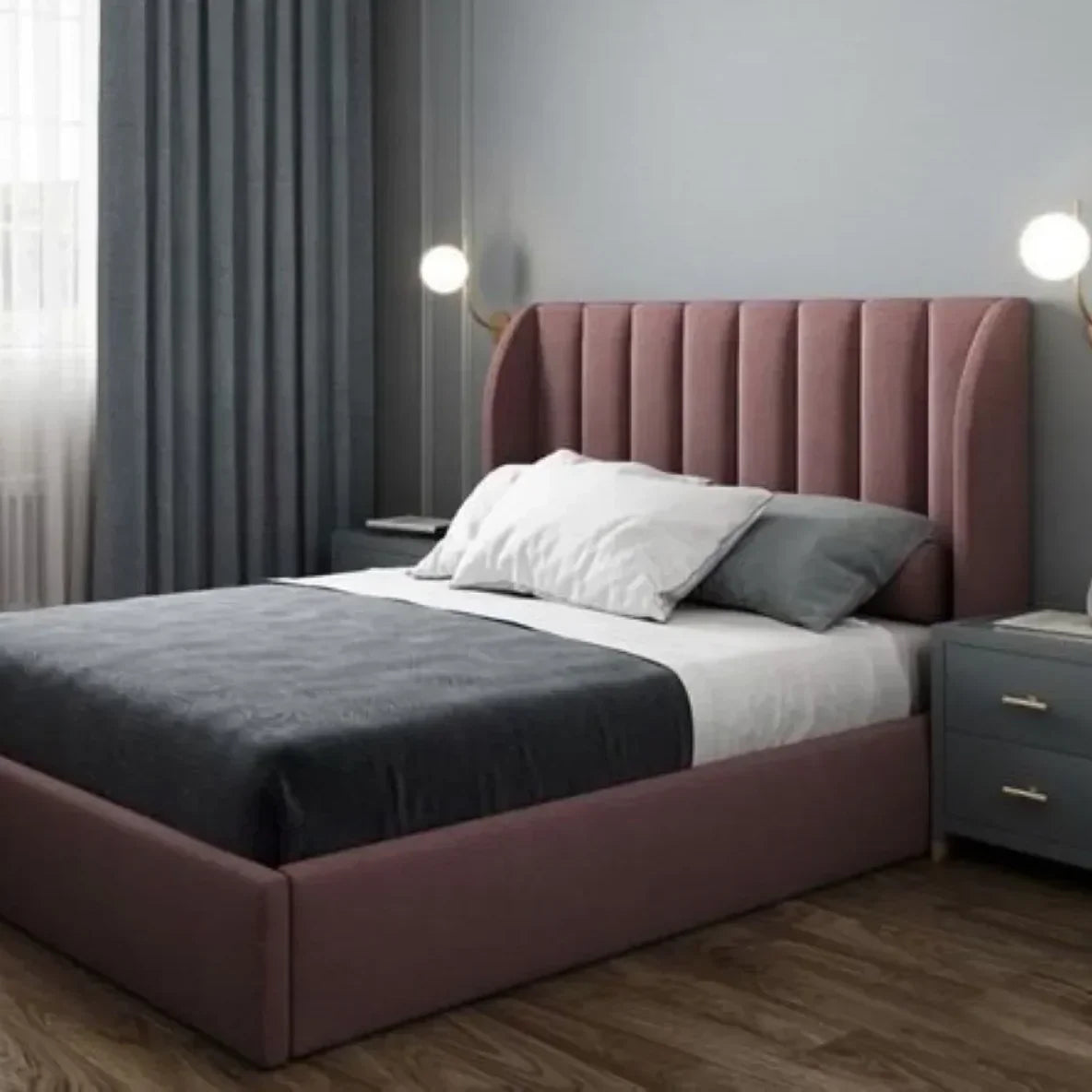 سرير كينج خشب ام دي اف وزان، 160*200*120 سم