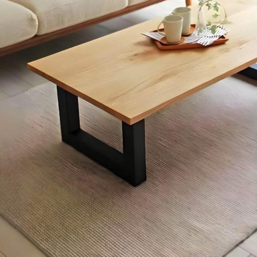 ترابيزة قهوة معدن وخشب 50*100*35 سم - ROW20 Iron Wood