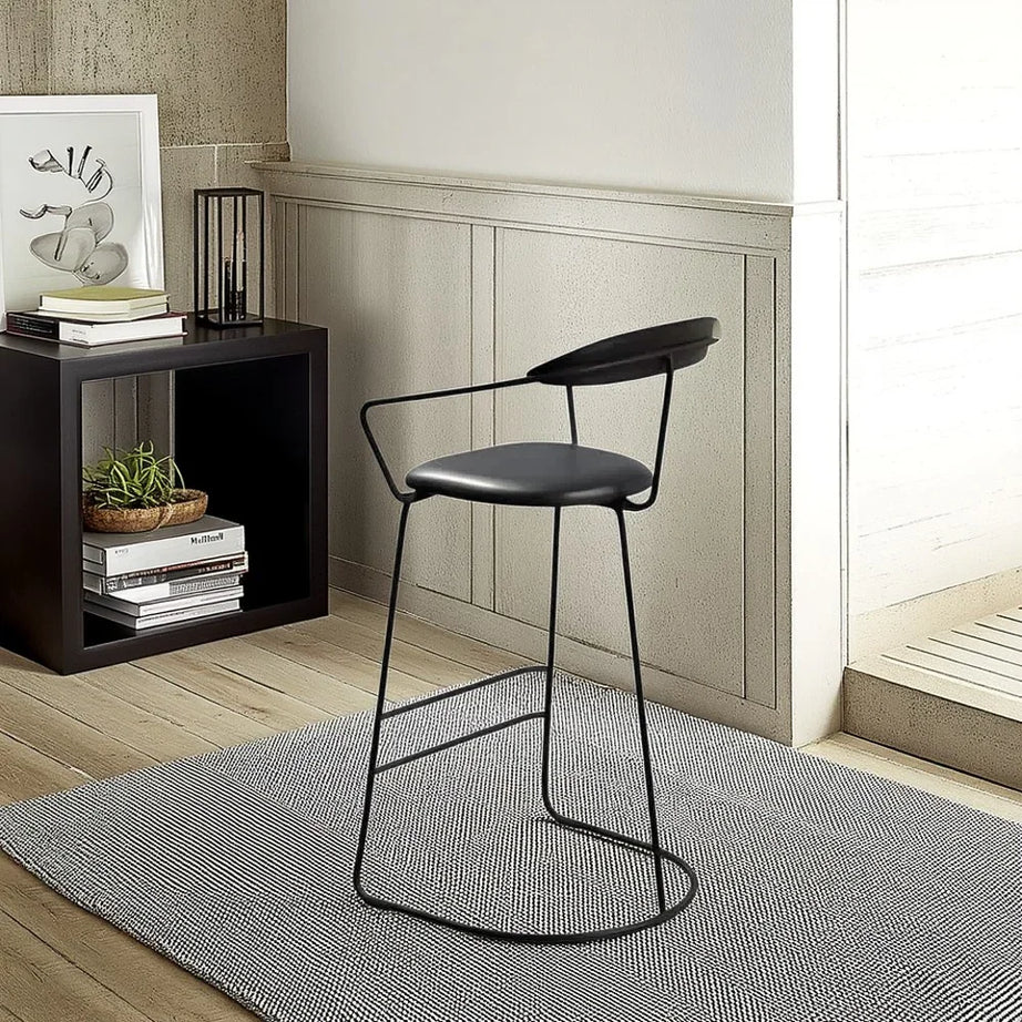 كرسي بار ستيل و جلد، 50*55*90 سم