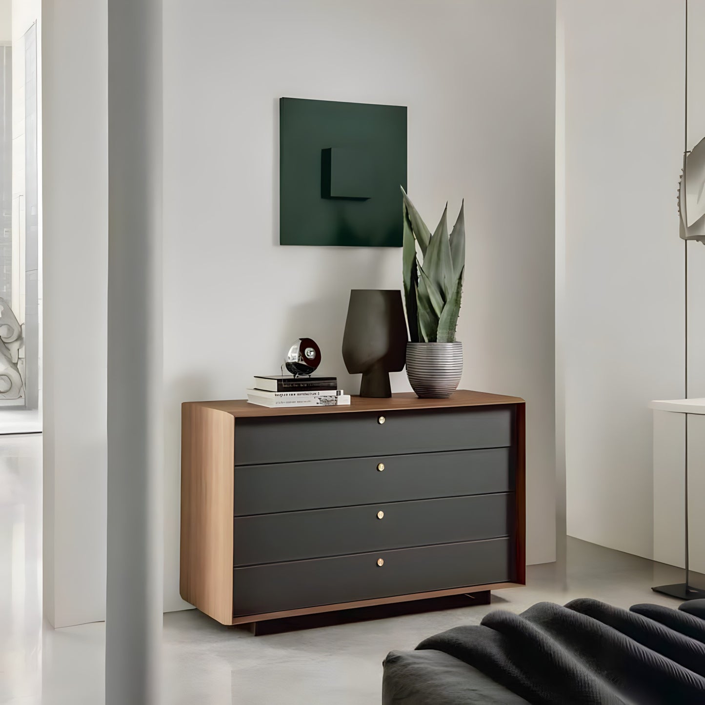 وحدة أدراج خشب ام دي اف، 120*40*80 سم