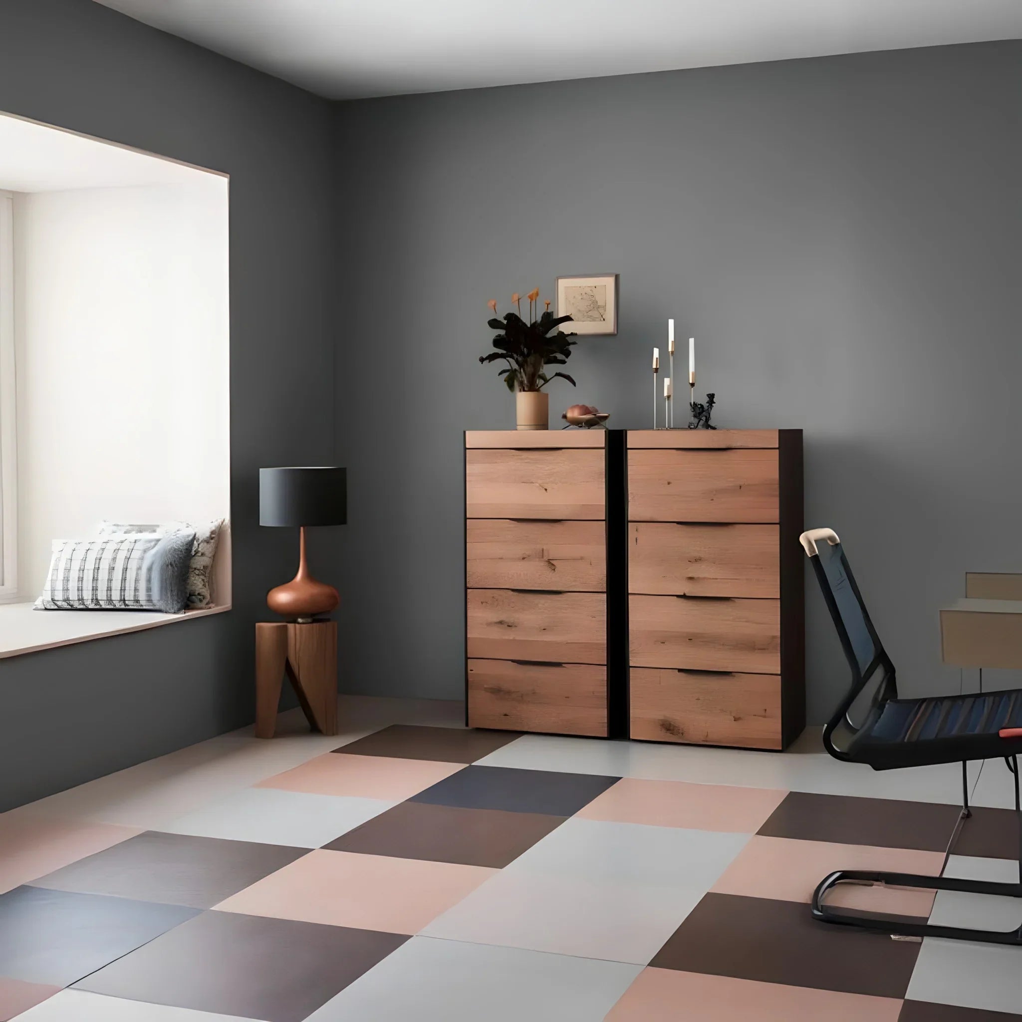 وحدة أدراج خشب ام دي اف، 120*40*120 سم