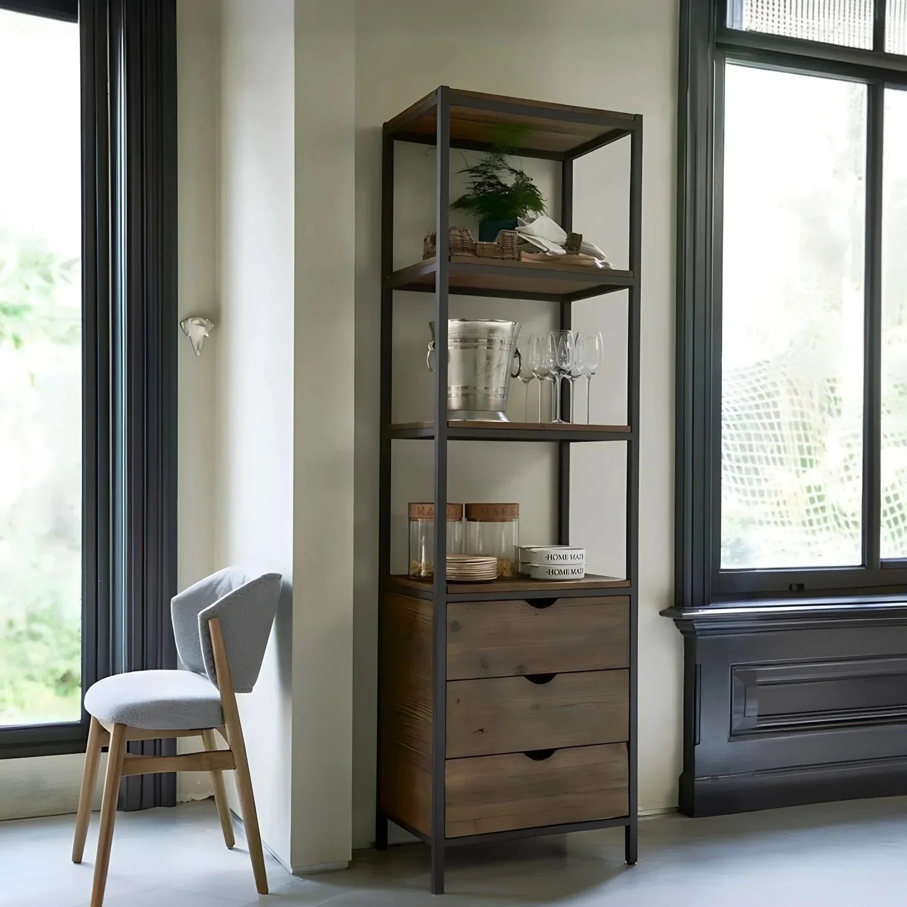 وحدة تخزين خشب ام دي اف، 80*40*180 سم