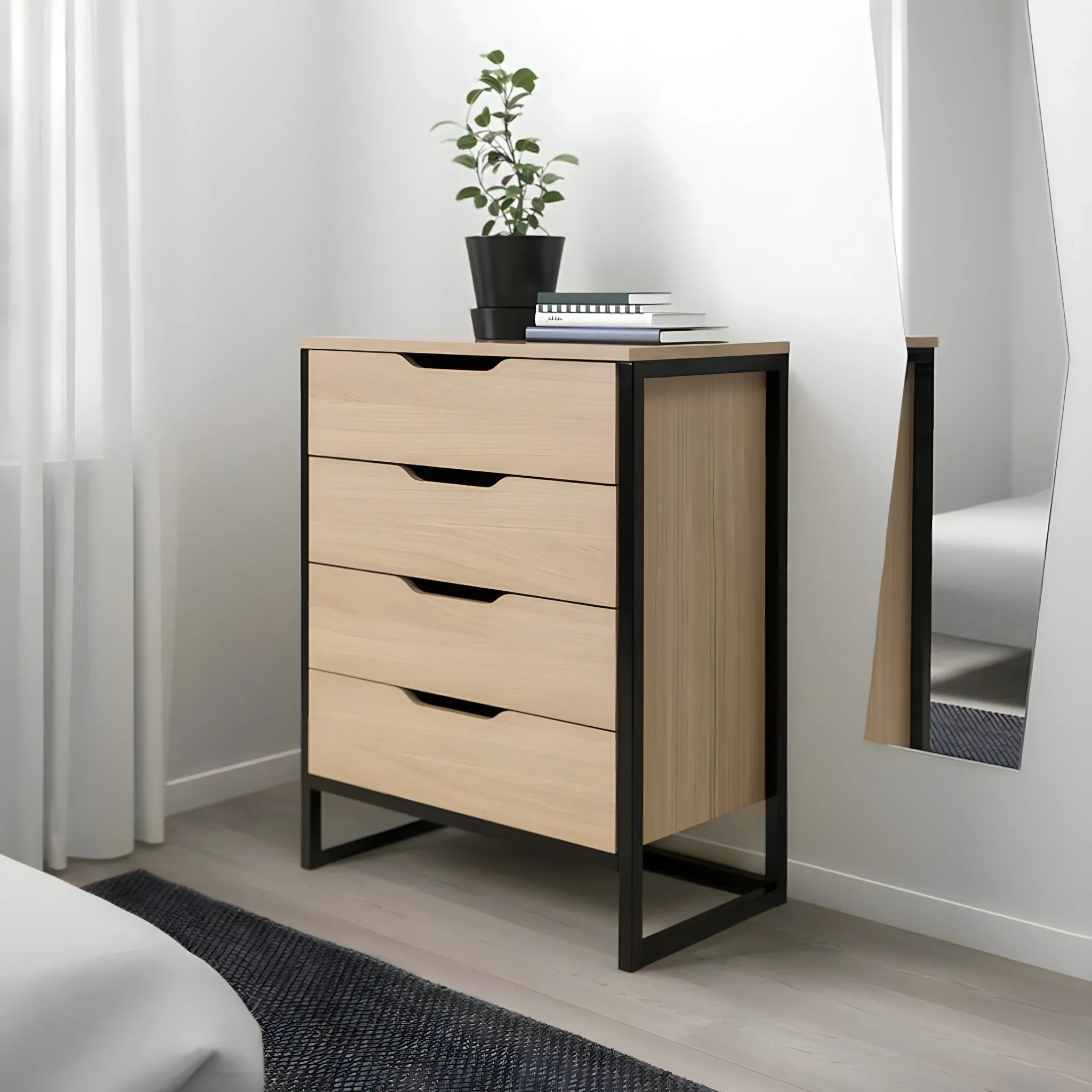 وحدة أدراج خشب ام دي اف، 60*40*90 سم