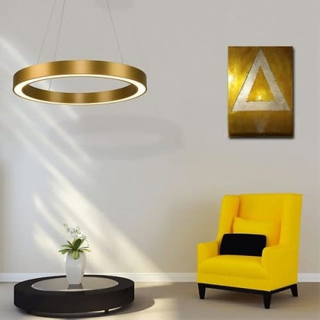 نجفة ستيل و كريستال، 60*90 سم - ذهبي