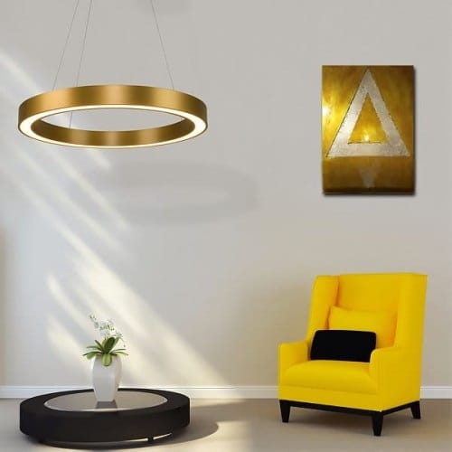 نجفة ستيل و كريستال، 60*90 سم - ذهبي