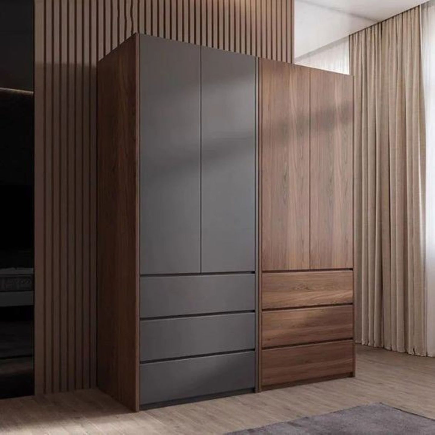 دولاب خشب ام دي اف، 160*40*200 سم