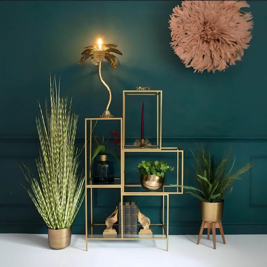 وحدة أرفف ستيل و زجاج، 80*30*140 سم 