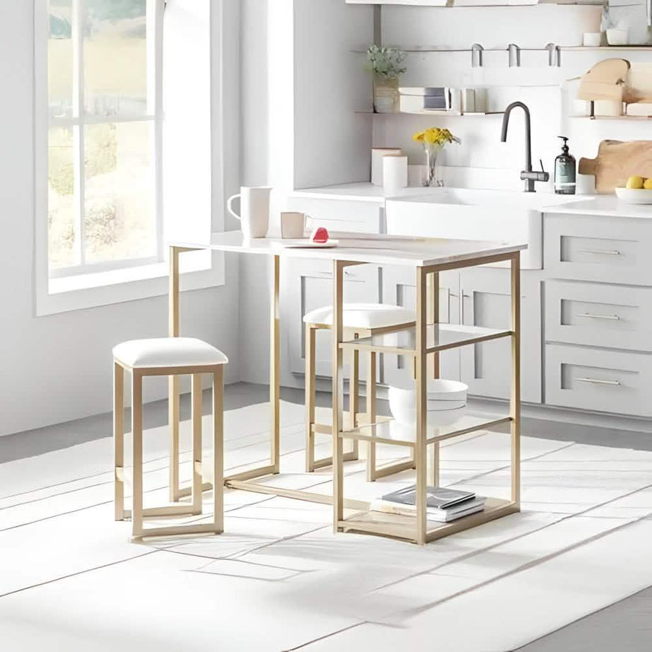 سفرة معدن و ام دي اف مع 2 كرسي - RON308 Royal Iron