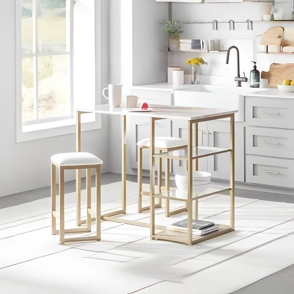 سفرة معدن و ام دي اف مع 2 كرسي - RON308 Royal Iron